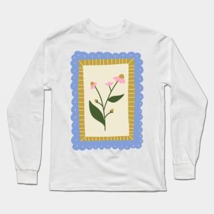 Floral scalloped frame Long Sleeve T-Shirt